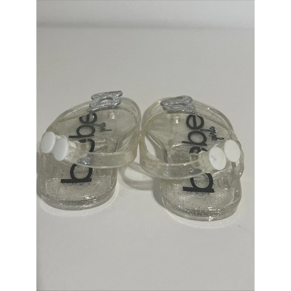 BEBE NEW LITTLE GIRLS JELLY SANDALS WITH HEART DETAIL SZ‎ (S) 4/5